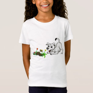 Spring Awakening, Puppy with Flowers and Butterfly T-Shirt