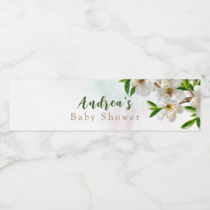 Spring Baby in Bloom Baby Shower Water Bottle Label