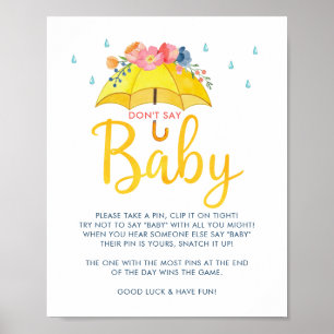 Spring Baby Shower Game Poster – “Don’t Say Baby” 