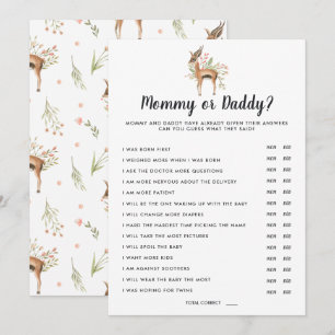 Spring Baby Shower   Mummy or Daddy Game Invitation