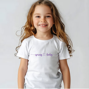 Spring Baby Violet Print Baby Shower T-Shirt