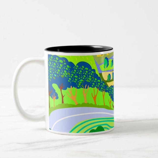spring background Nature. Cute vector illustration Two-Tone Coffee Mug (Left)