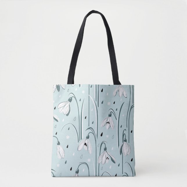 Spring background with delicate snowdrop flowers a tote bag (Front)