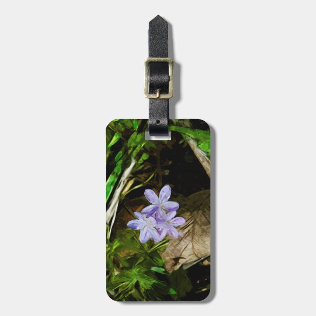 Spring Beauty a Purple Wildflower Abstract Luggage Tag (Front Vertical)