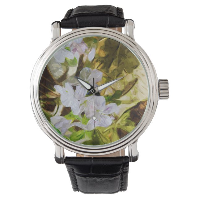 Spring Beauty a Wildflower Abstract Impressionism Watch (Front)