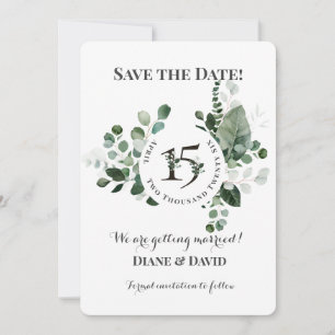 SPRING BEAUTY BOTANICAL GREEN WEDDING  SAVE THE DATE