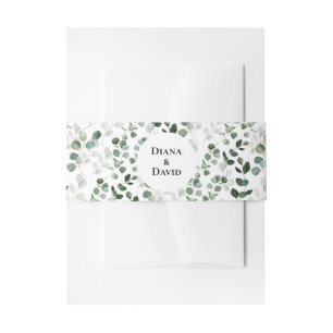 SPRING BEAUTY BOTANICAL GREENERY INVITATION BELLY BAND
