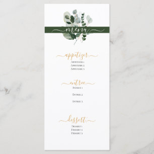 SPRING BEAUTY BOTANICAL GREENERY WEDDING MENU