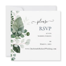 SPRING BEAUTY GREENERY Wedding Website RSVP  