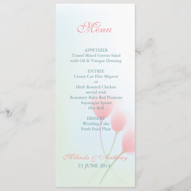 Spring Beauty Menu (Front)