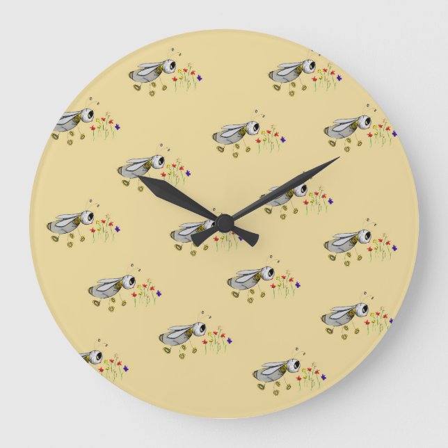 Spring Bees Large Clock (Front)