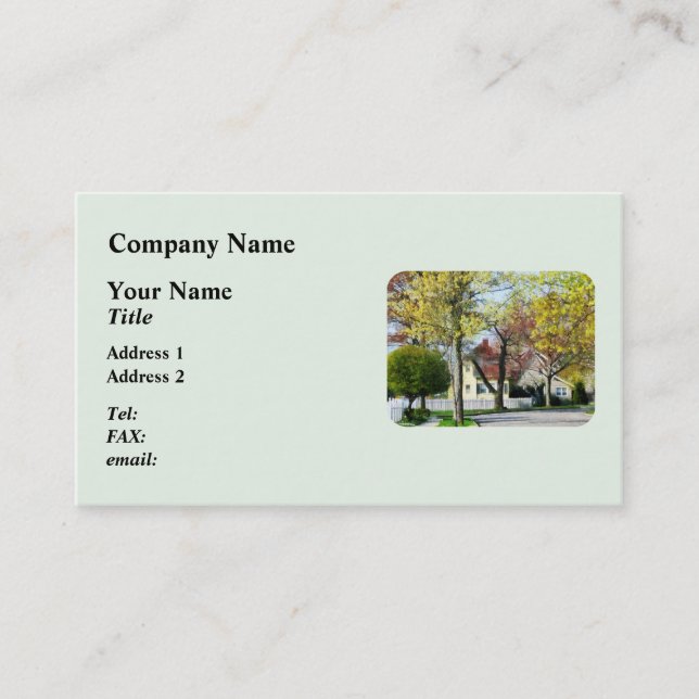 Spring Begins in the Suburbs Business Card (Front)