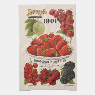 Spring berries  tea towel