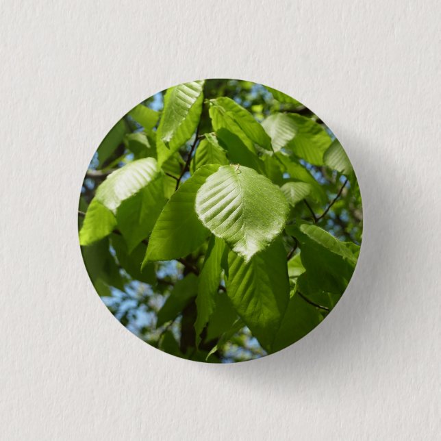 Spring Birch Leaves Green Tree 3 Cm Round Badge (Front)
