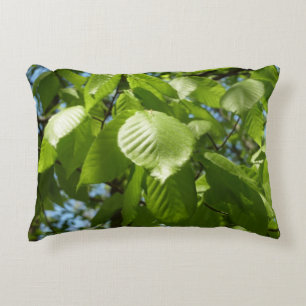 Spring Birch Leaves Green Tree Decorative Cushion