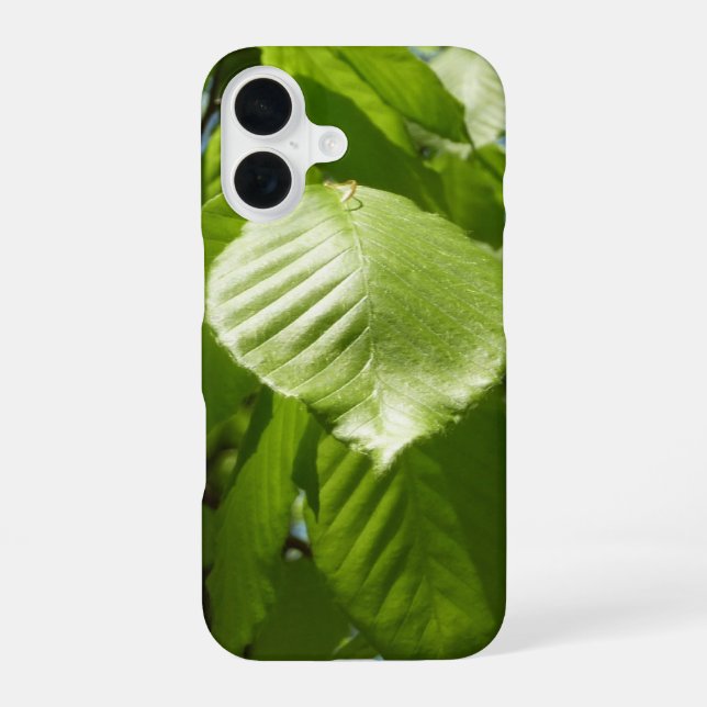 Spring Birch Leaves Green Tree iPhone 16 Case (Back)