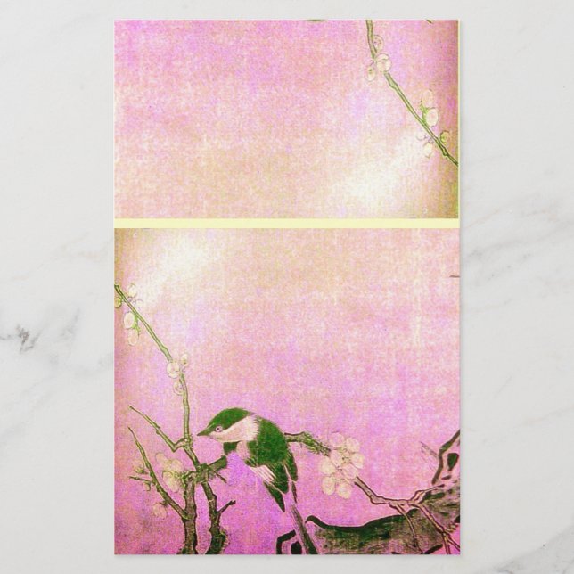 SPRING BIRD AND FLOWER TREE Pink Fuchsia (Front)