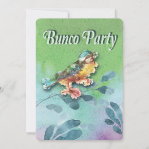 Spring Bird Bunco Party Watercolor Invite