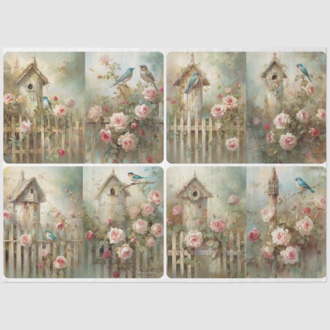 Spring bird houses  tissue paper (Front)