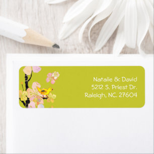 Spring Bird Light Green Wedding Address
