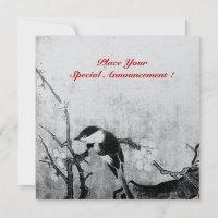 SPRING BIRD MONOGRAM black white grey