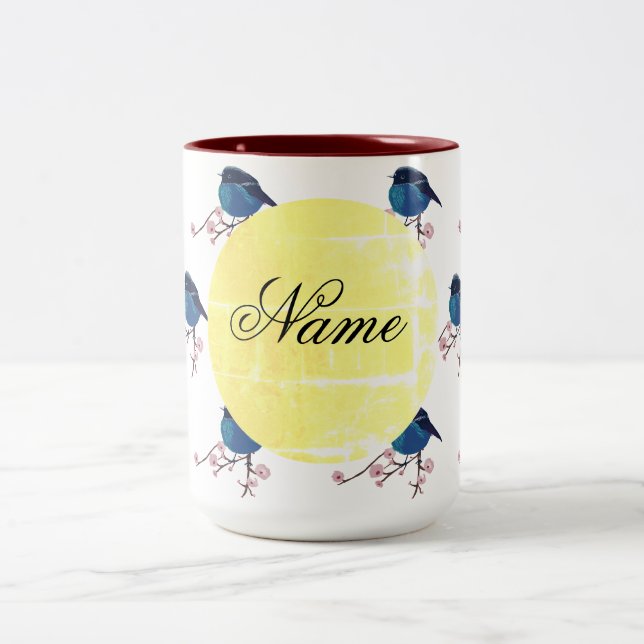 Spring Bird Two-Tone Coffee Mug (Center)
