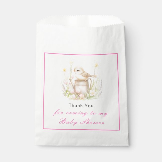 Spring Bird Watering Can Baby Shower Favour Bags (Front)
