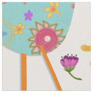 Spring Birds and Flowers You Customise Fabric