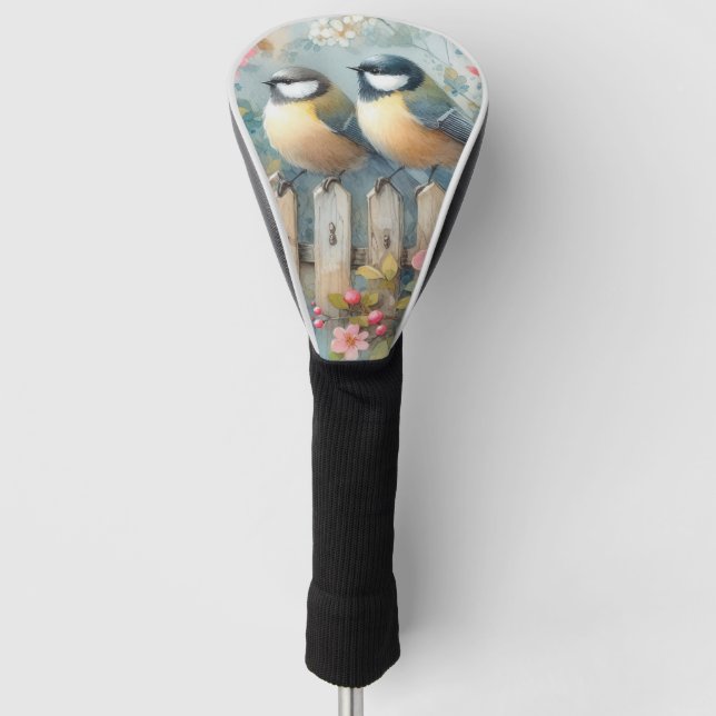 Spring Birds & Blooms Golf Head Cover (Front)