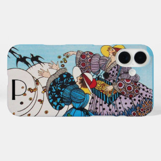 SPRING BIRDS / FASHION COSTUME DESIGNER MONOGRAM iPhone 16 PLUS CASE
