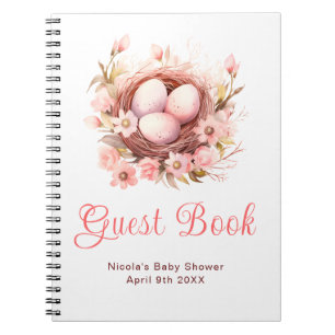 Spring Birds Nest Baby Shower Guest Book