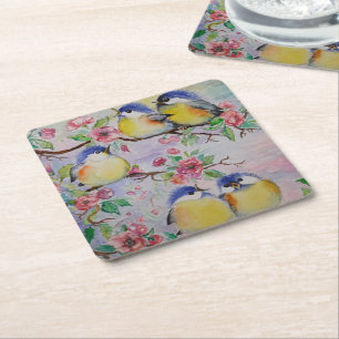 Spring Birds Paper Coaster