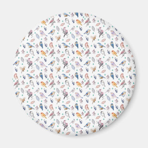 Spring Birds Pattern Magnet
