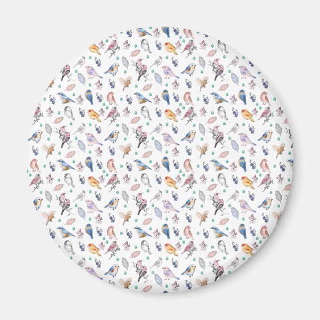 Spring Birds Pattern Magnet (Front)
