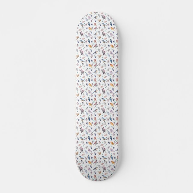 Spring Birds Pattern Skateboard (Front)