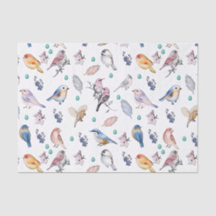 Spring Birds Pattern Tissue Paper