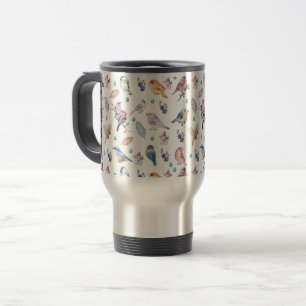 Spring Birds Pattern Travel Mug