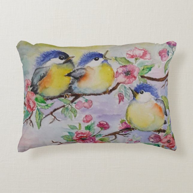Spring Birds Pillow (Front)