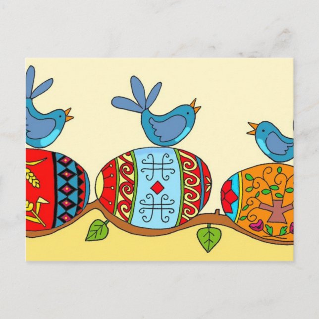 Spring Blessings Ukrainian Folk Art Postcard (Front)