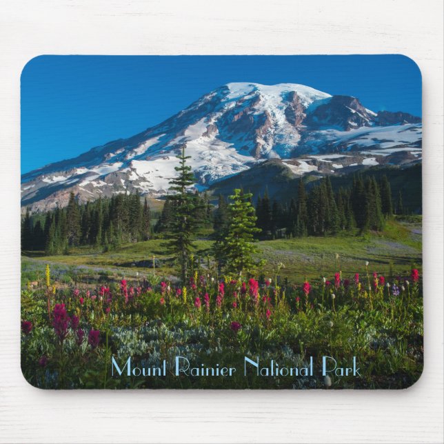 Spring Bloom at Mount Rainier Mouse Pad (Front)