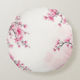 Spring Bloom: Beautiful Floral Design for  Round Cushion