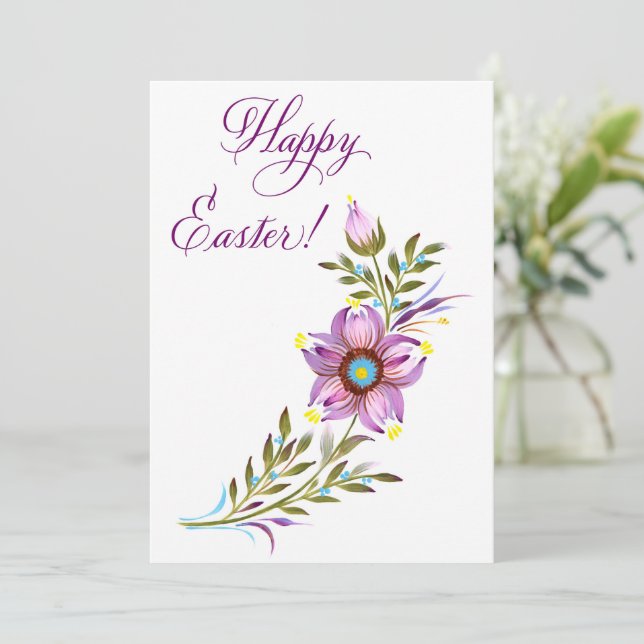 Spring Bloom Easter Greeting Holiday Card (Standing Front)
