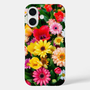 Spring Bloom Explosion – Vibrant Flower Mix iPhone 16 Case
