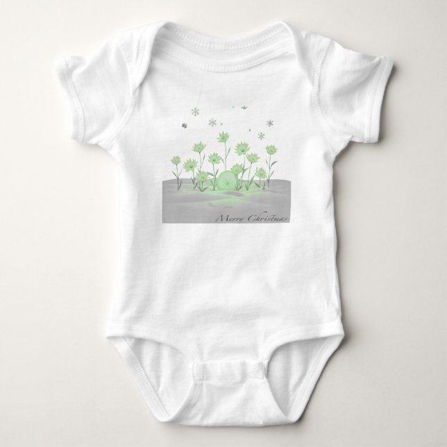 Spring Bloom – Gentle Green Serenity Baby Bodysuit (Front)