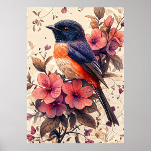 Spring Bloom Songbird Poster