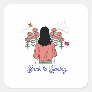 Spring Bloom Square Sticker