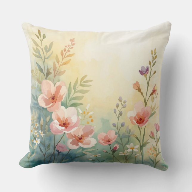 Spring Bloom watercolor Cushion (Front)
