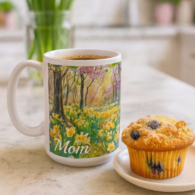 Spring  Blooming Daffodils Mum  Coffee Mug (Mom’s forest mug with daffodils a warm, nature-inspired gift for spring mornings and Mother’s Day.)