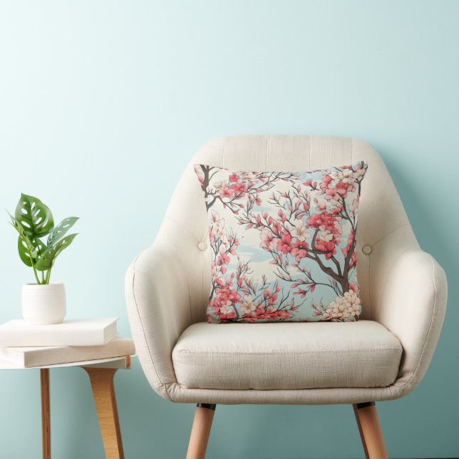 Spring Blooming Trees Flowers Cushion (Chair)