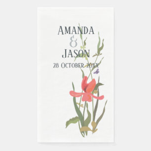  Spring Blooming Tulip Floral Wedding  Napkin